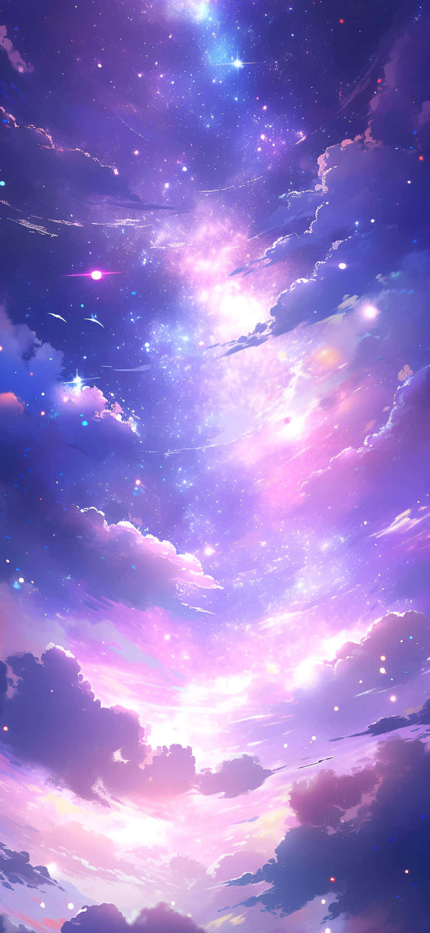 Starry Purple Sky Dreamscape Background