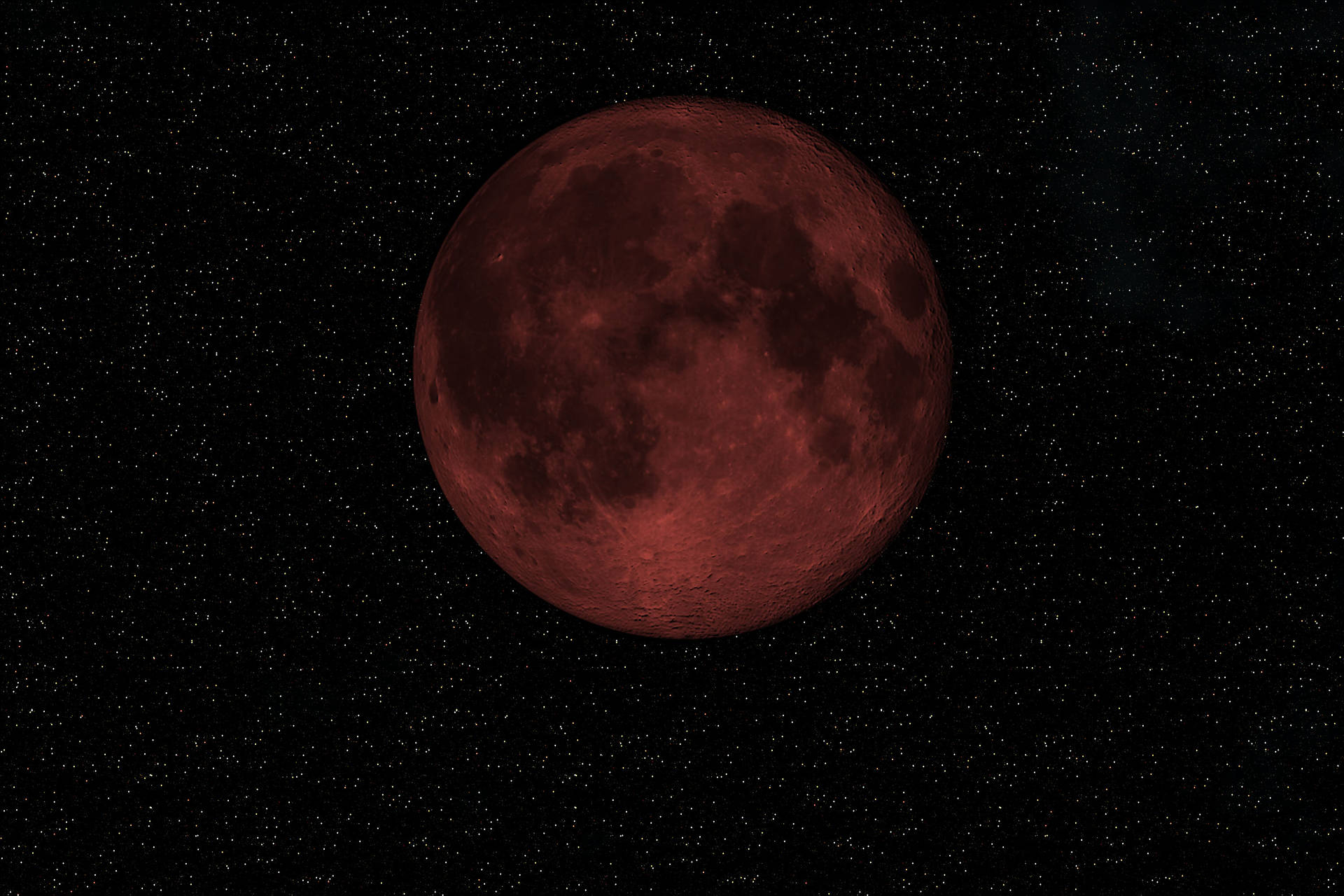 Starry Red Moon Night Sky Background