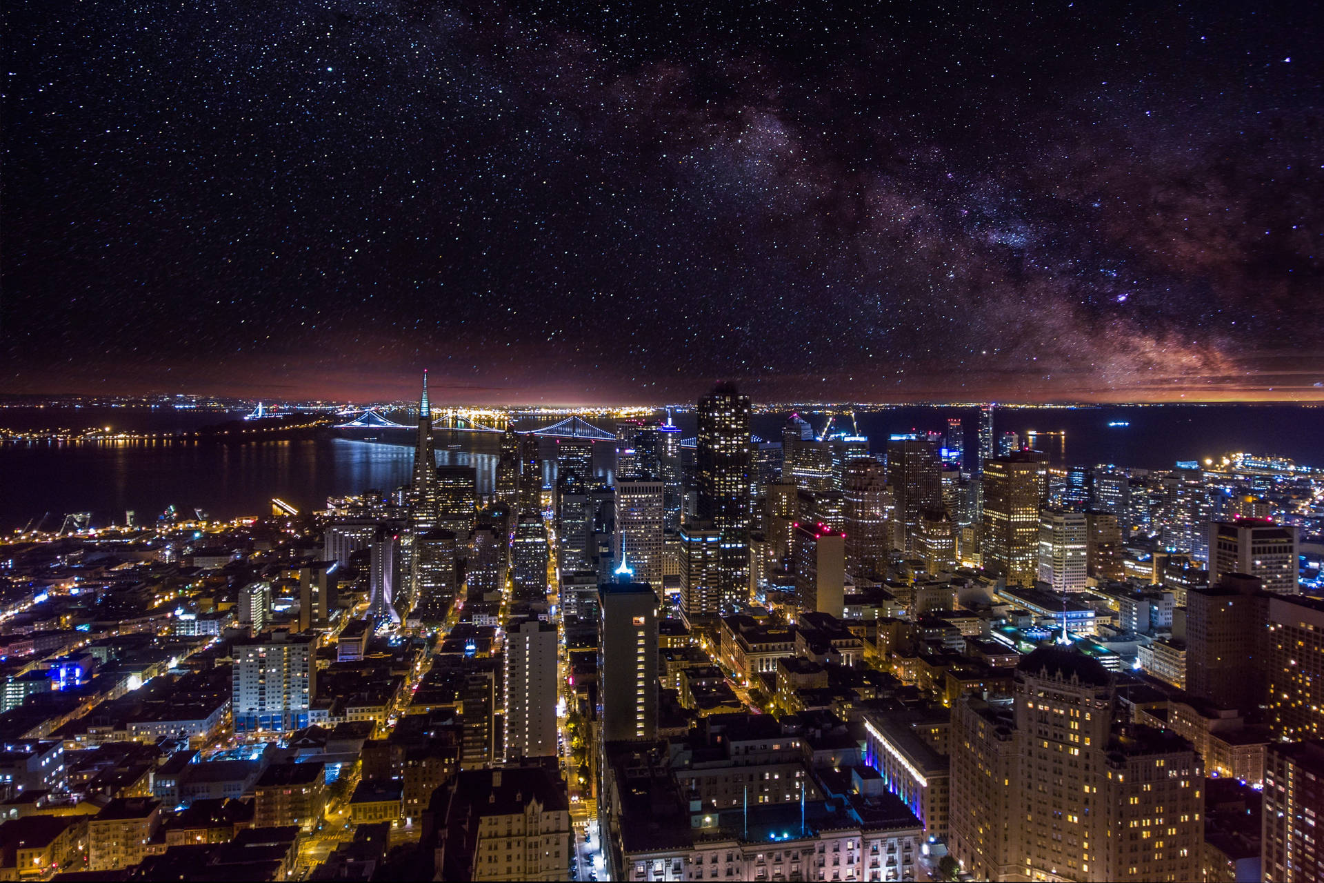 Starry San Francisco Skyline Background