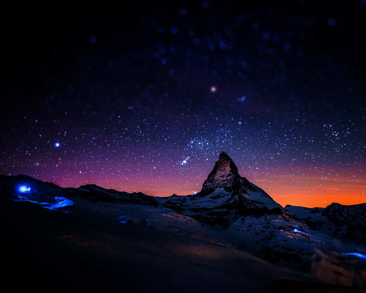 Starry Sky As Seen From Matterhorn Background