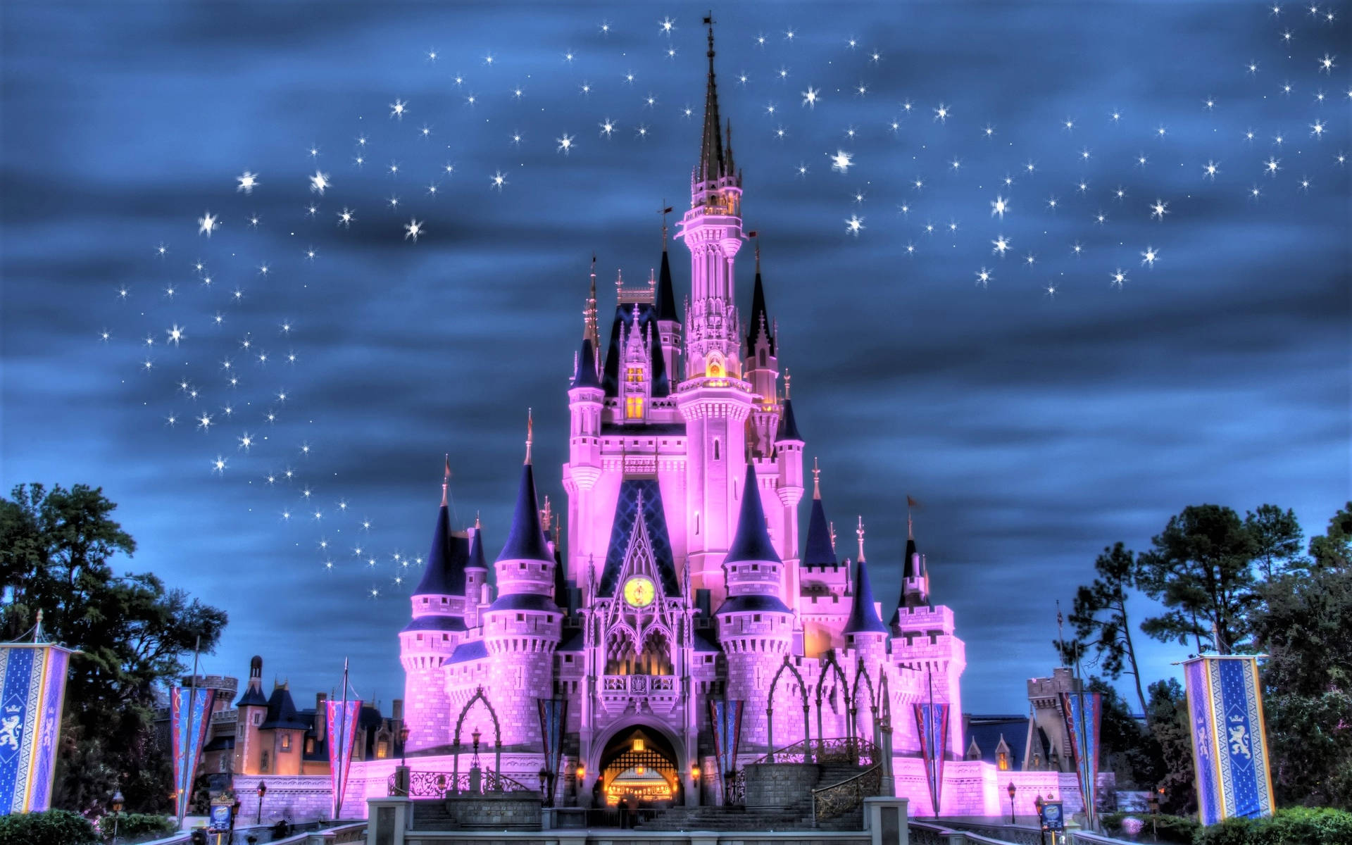 Starry Sky At Walt Disney World Desktop Background