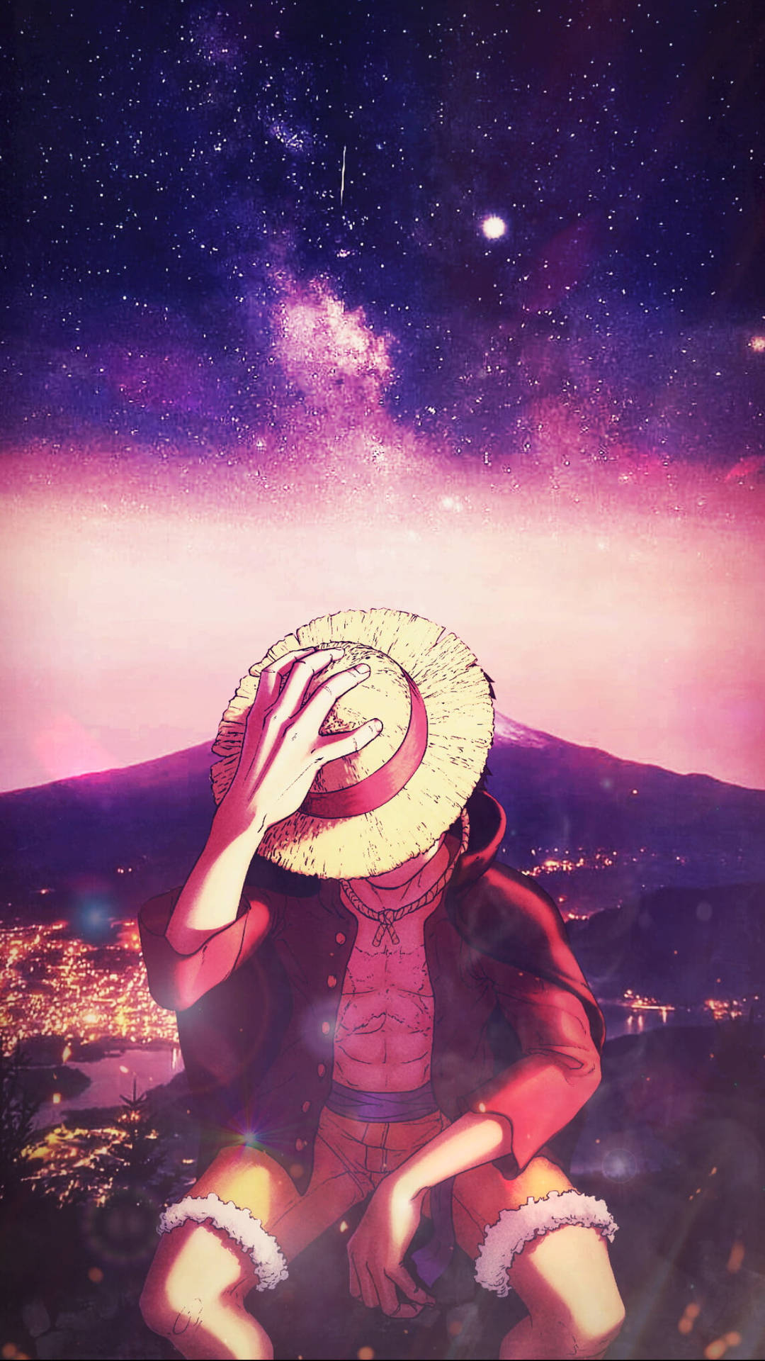 Starry Sky Luffy Aesthetic Background