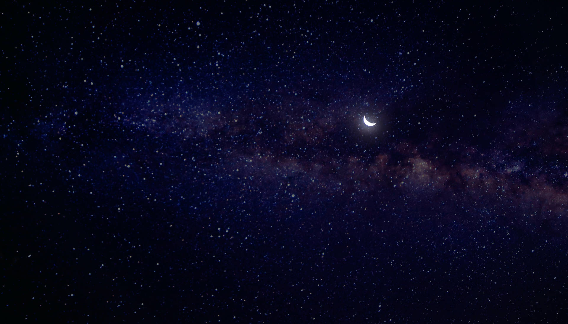 Starry Sky With Moon Background