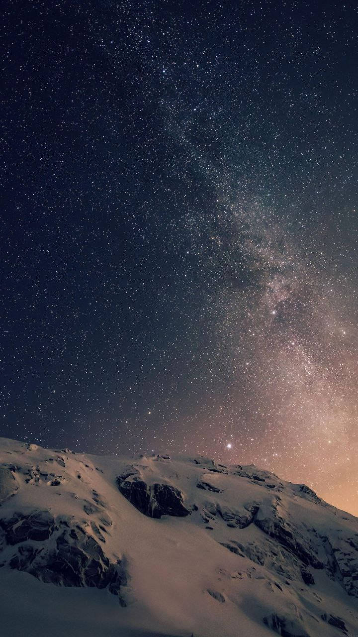 Starry Snowy Mountain Original Iphone 7 Background