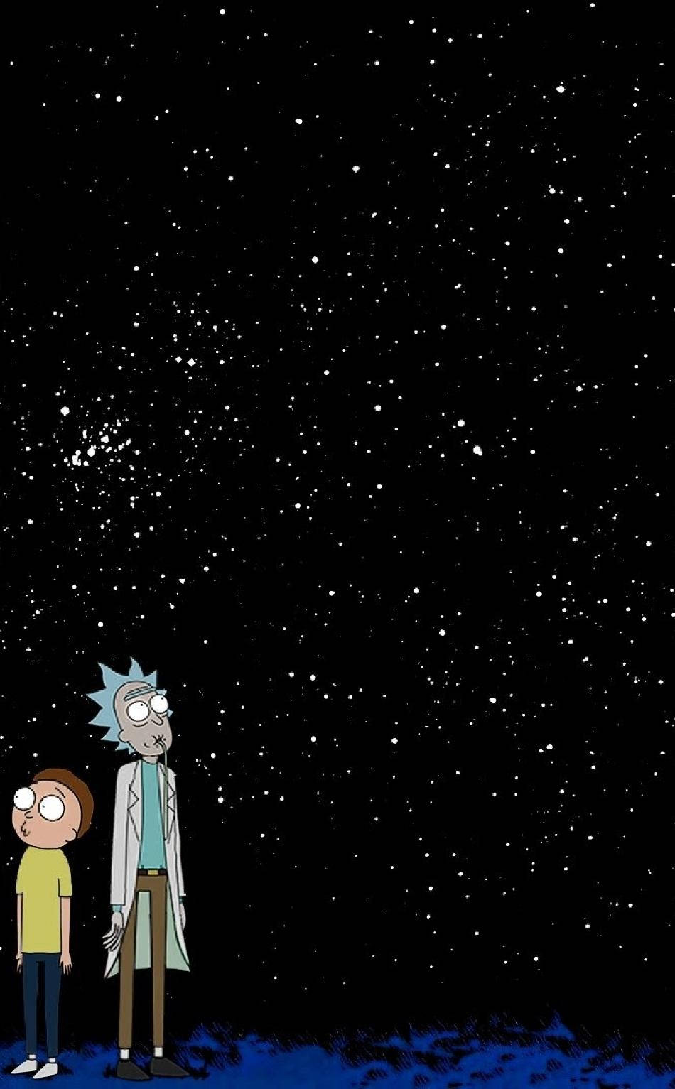 Starry Space Rick And Morty Iphone Background