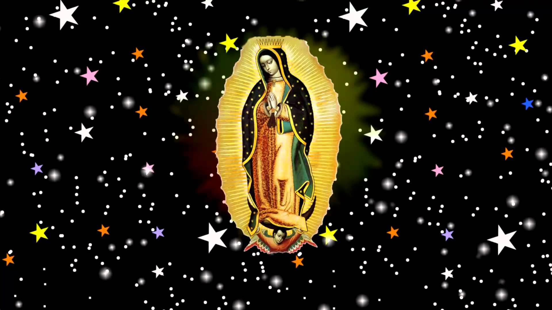 Starry Virgen De Guadalupe Background