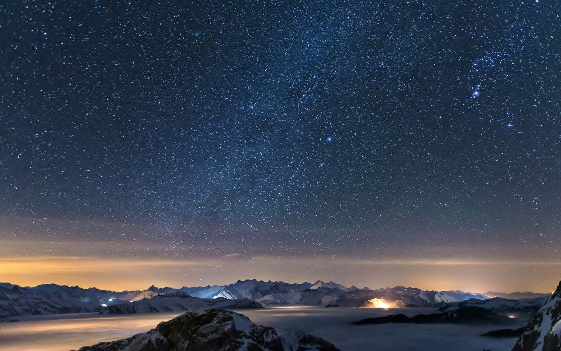 Stars Above The Snowy Alps 4k Ultra Hd Landscape Background