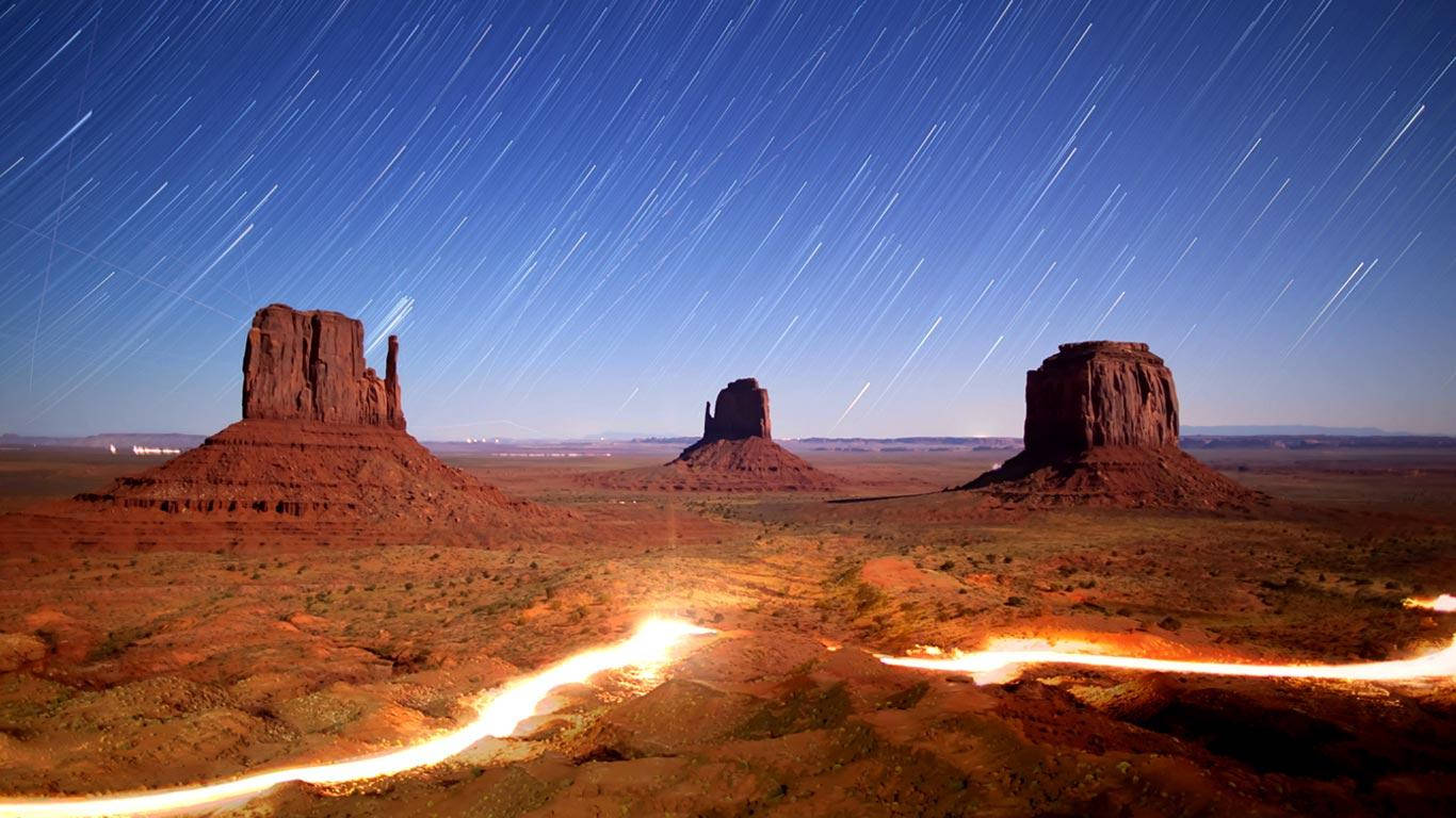 Stars At Monument Valley Background