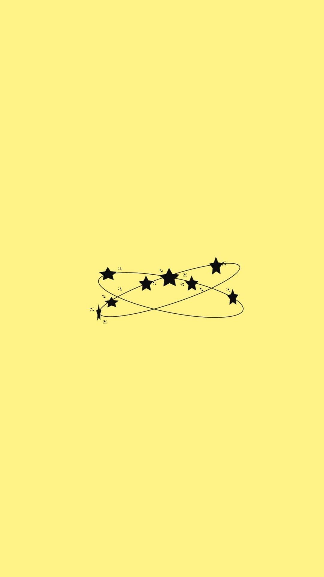 Stars In Circles Cute Yellow Phone Background