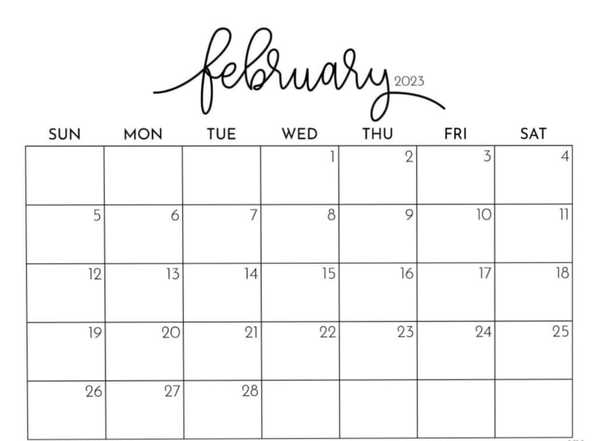 Start Off Your February With This Calendar! Background