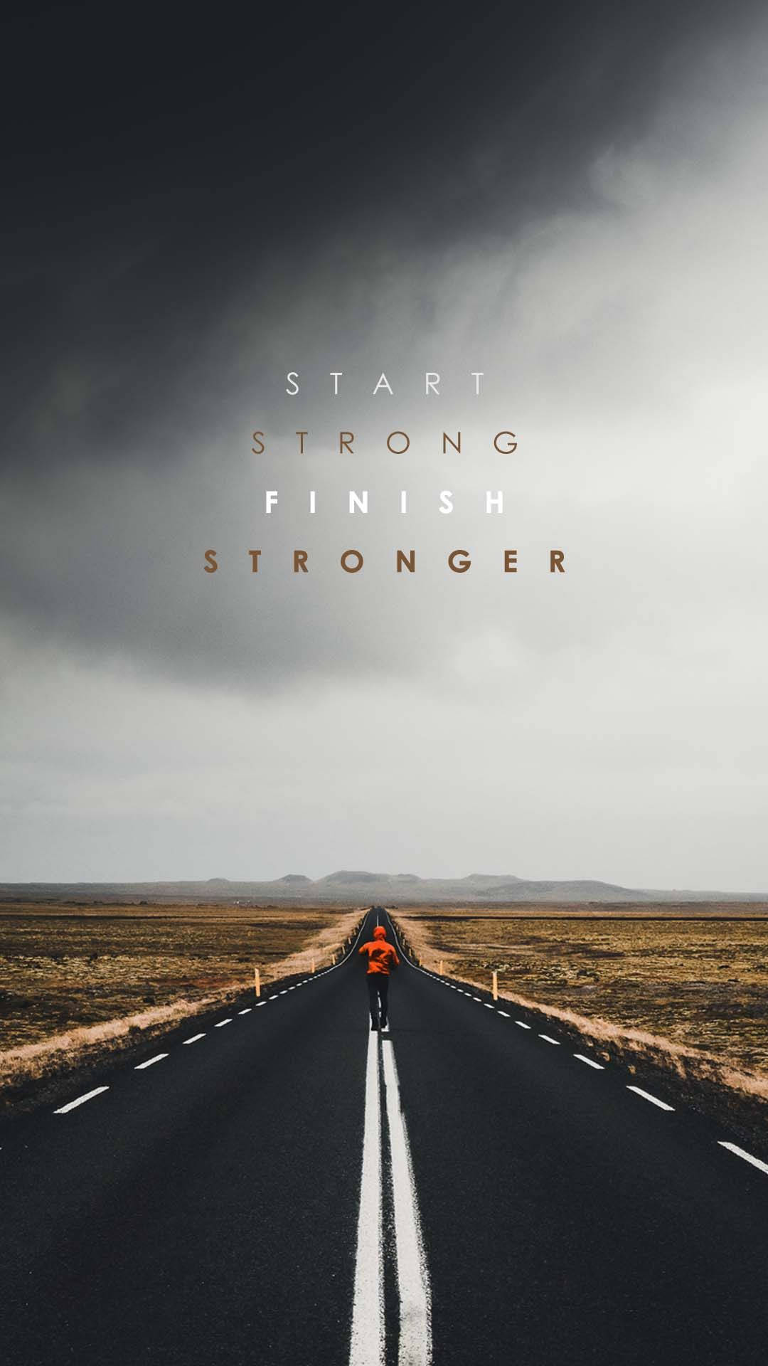 Start Strong Marathon Quote Background
