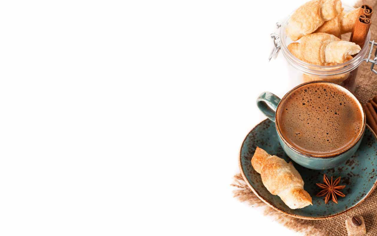 Start Your Day With A Warm Cup Of Delicious Coffee And A Freshly Baked Pastry! Background