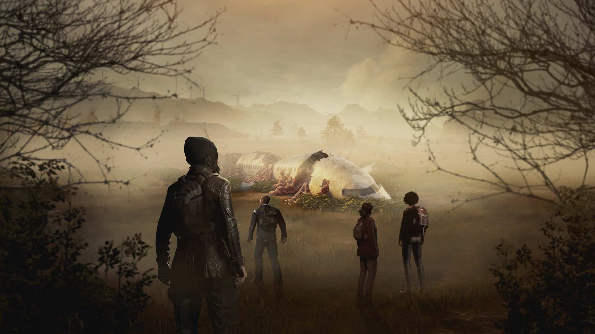 State_of_ Decay_2_ Survivors_and_ Crashed_ Plane Background