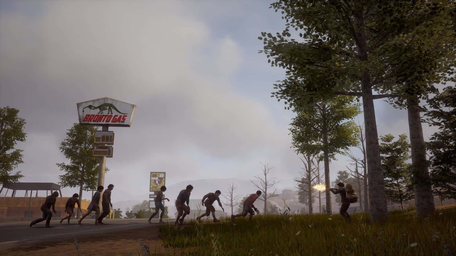 State Of Decay2_ Survivor Fends Off Zombies Background
