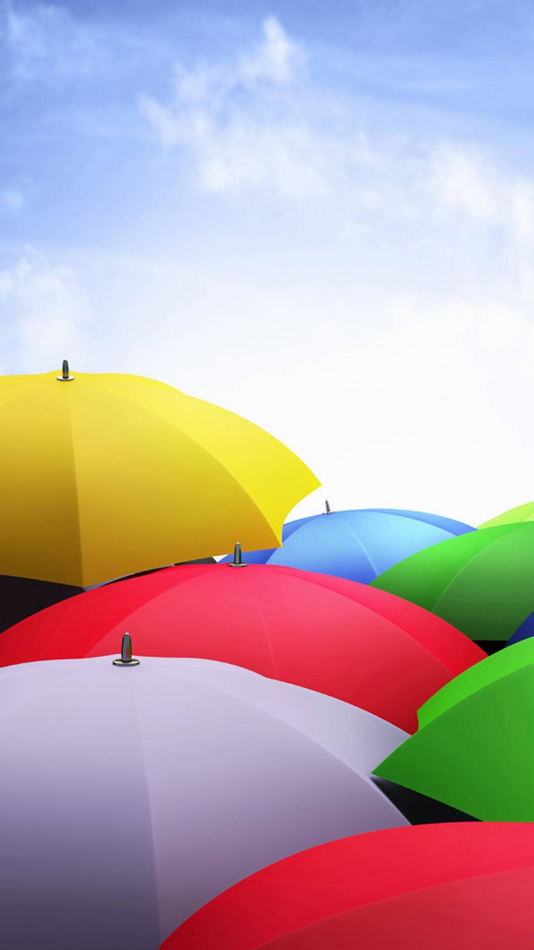 Static Colorful Umbrellas Background