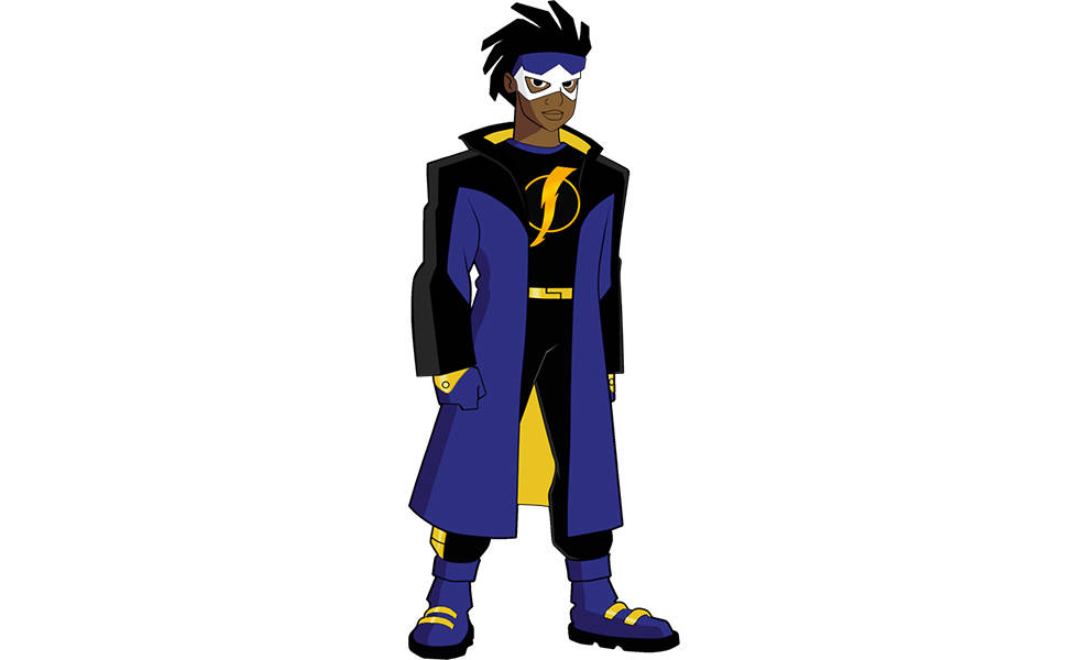 Static Shock Black And Violet Costume Background