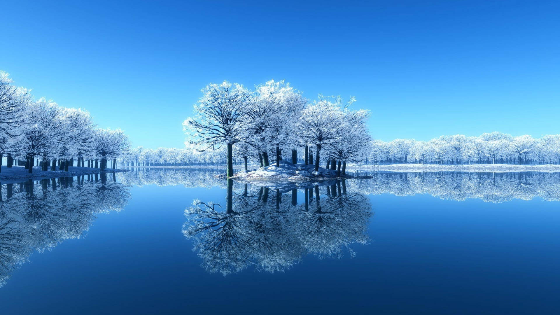 Static Snowy Trees Background