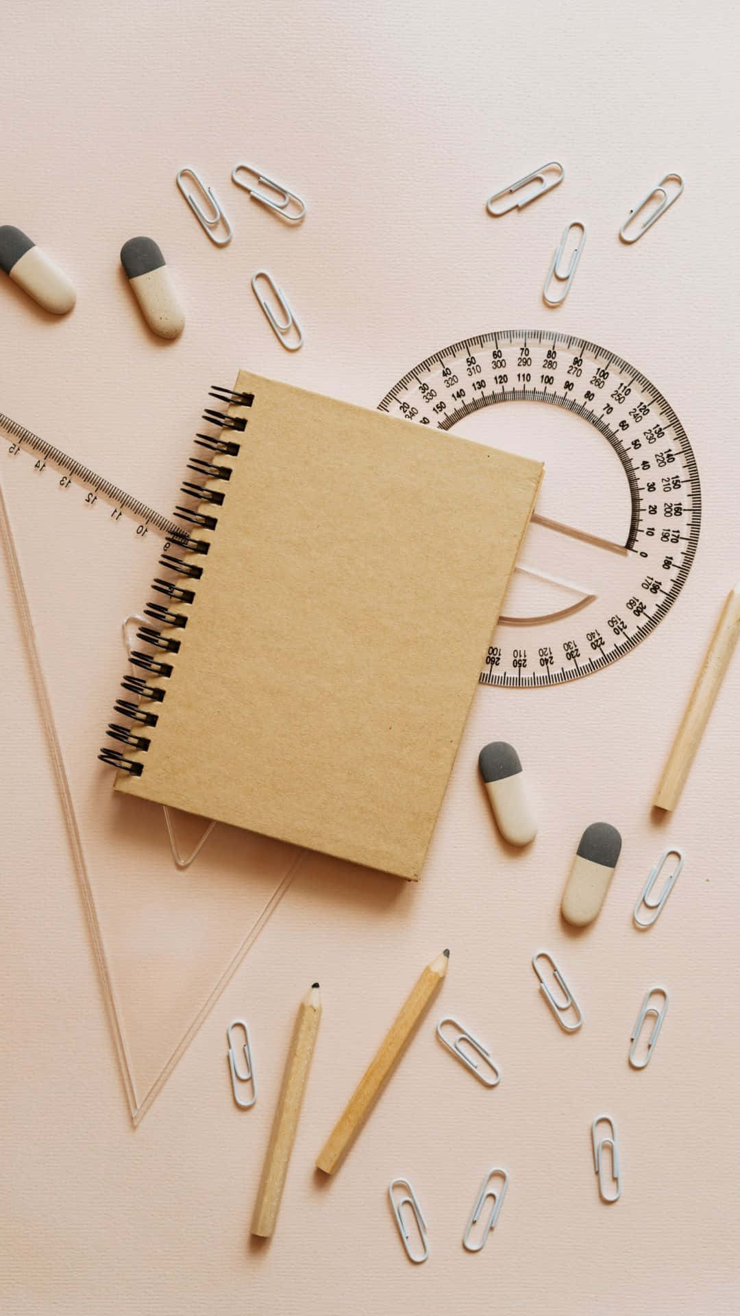 Stationeryand Notebook Flatlay Background