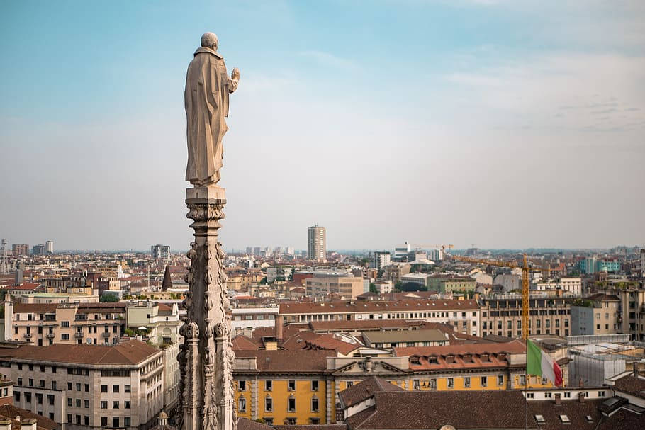 Statue Of Duomo Cathedral, Milan Background