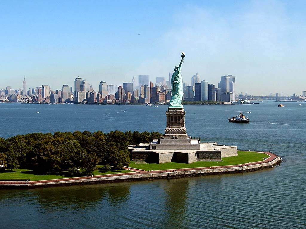 Statue Of Liberty Aerial Shot