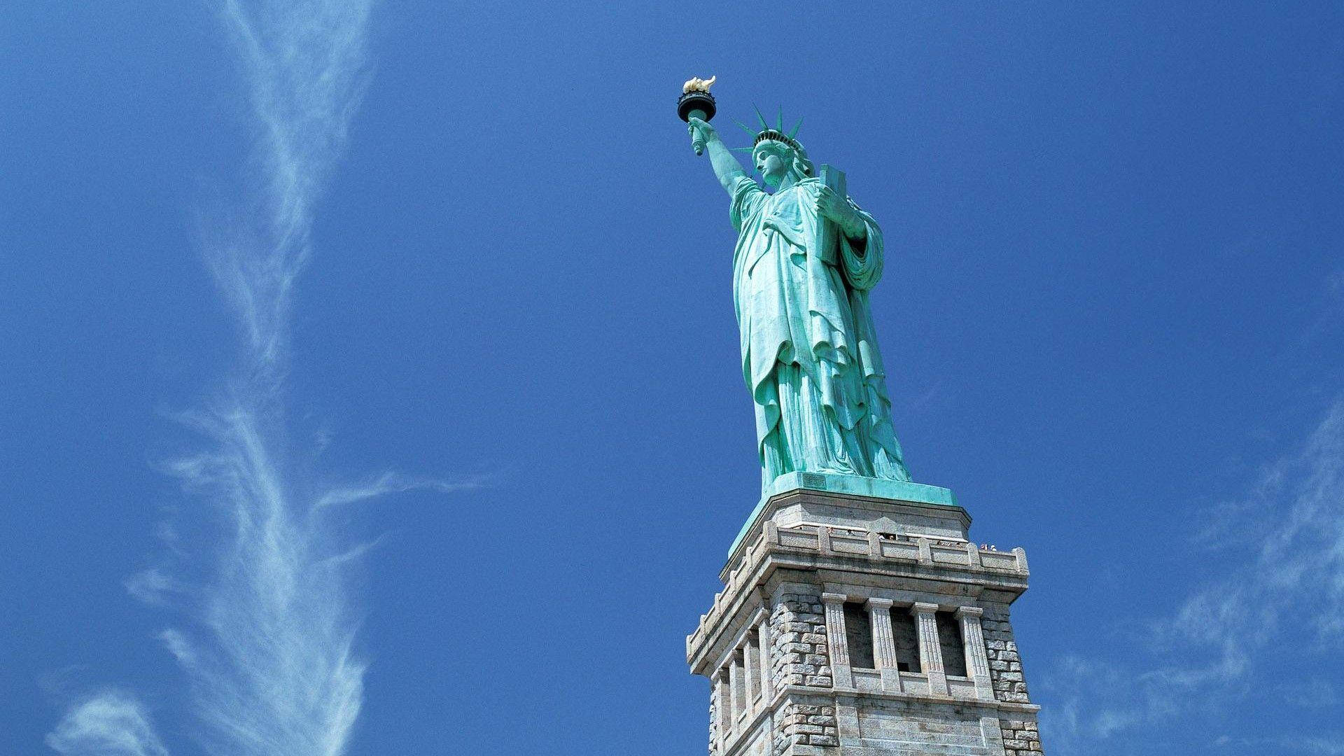 Statue Of Liberty Blue Sky