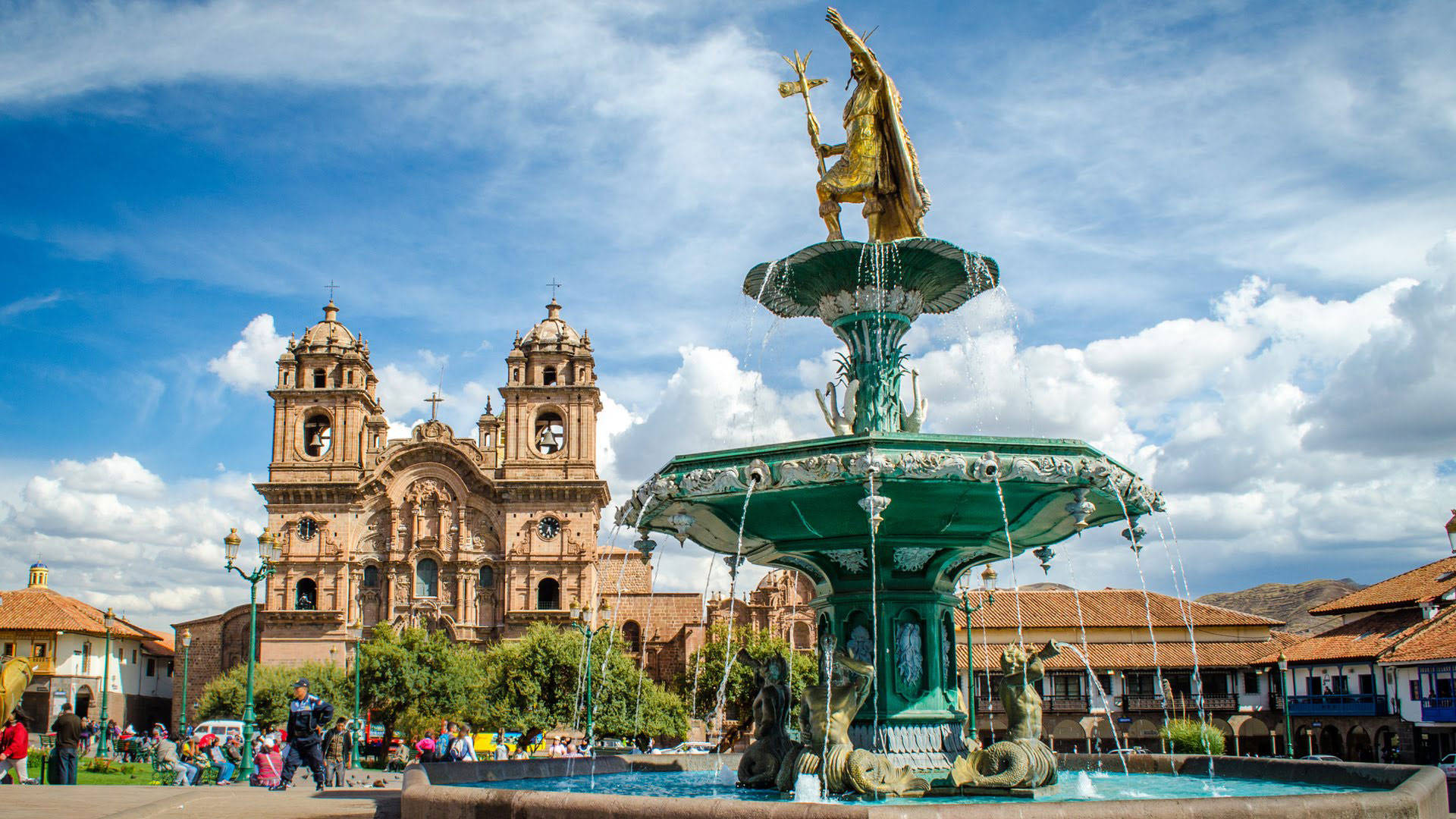 Statue Of Pachacuti In Cusco Peru Background