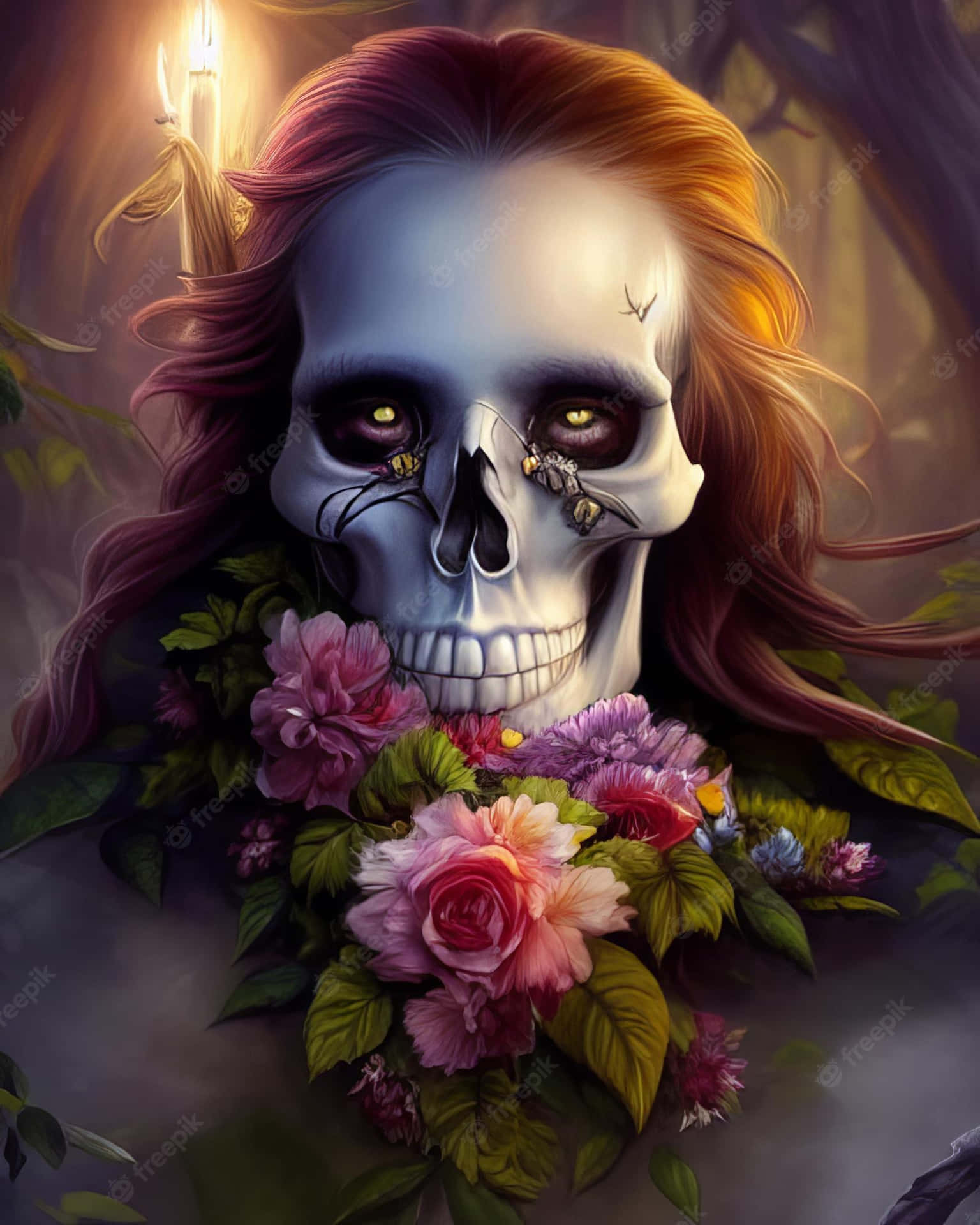 Stay Connected In Style With Sugar Skull Phone Background