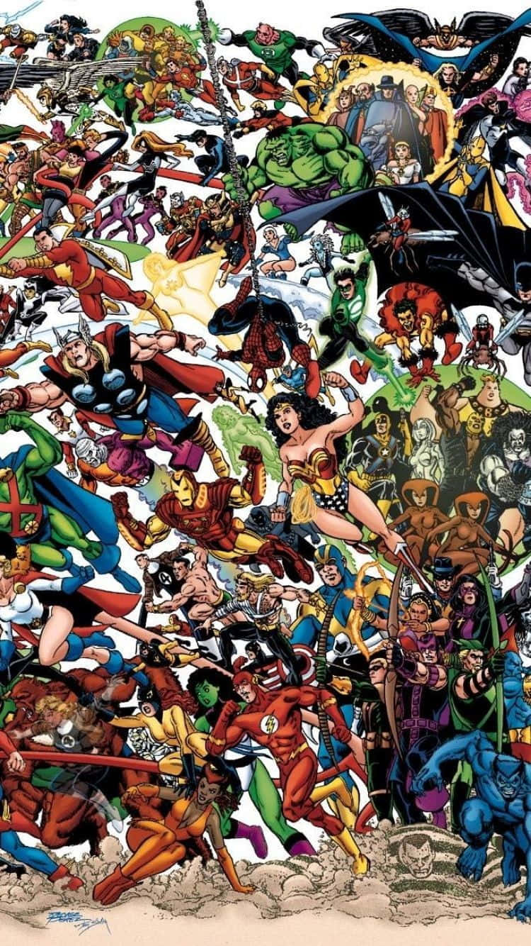 Stay Connected To The Marvel And Dc Universe With A Cool Iphone Background