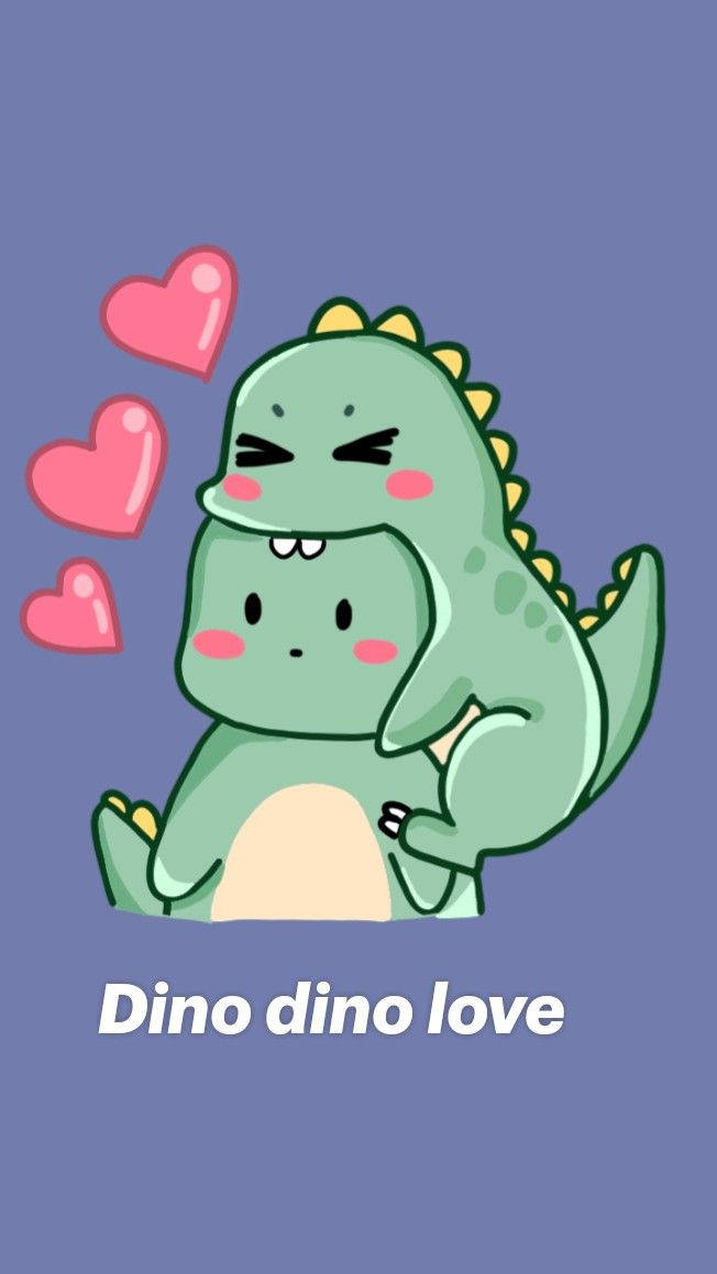 Stay Connected With A Cartoon Dinosaur Phone! Background