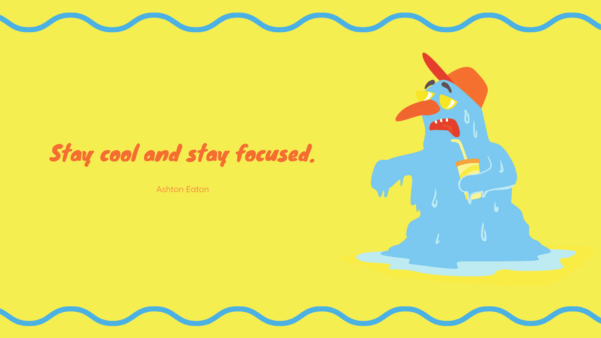 Stay Cool And Stay Focused - Inspirational Quote From Ashton Eaton Background