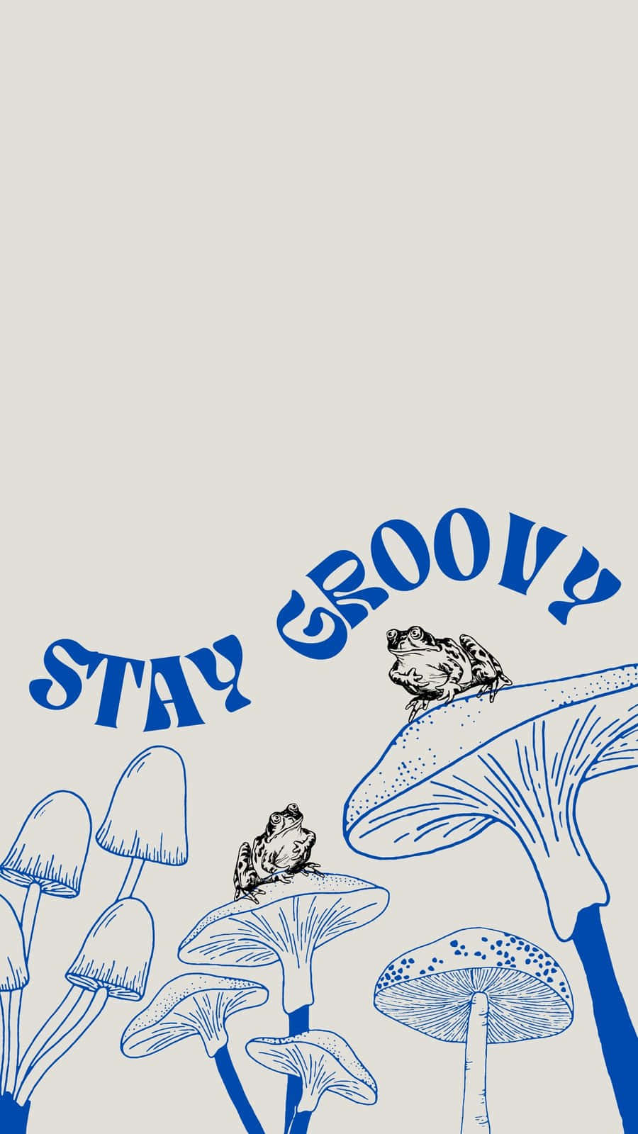 Stay Groovy Frogs Mushrooms Art Background