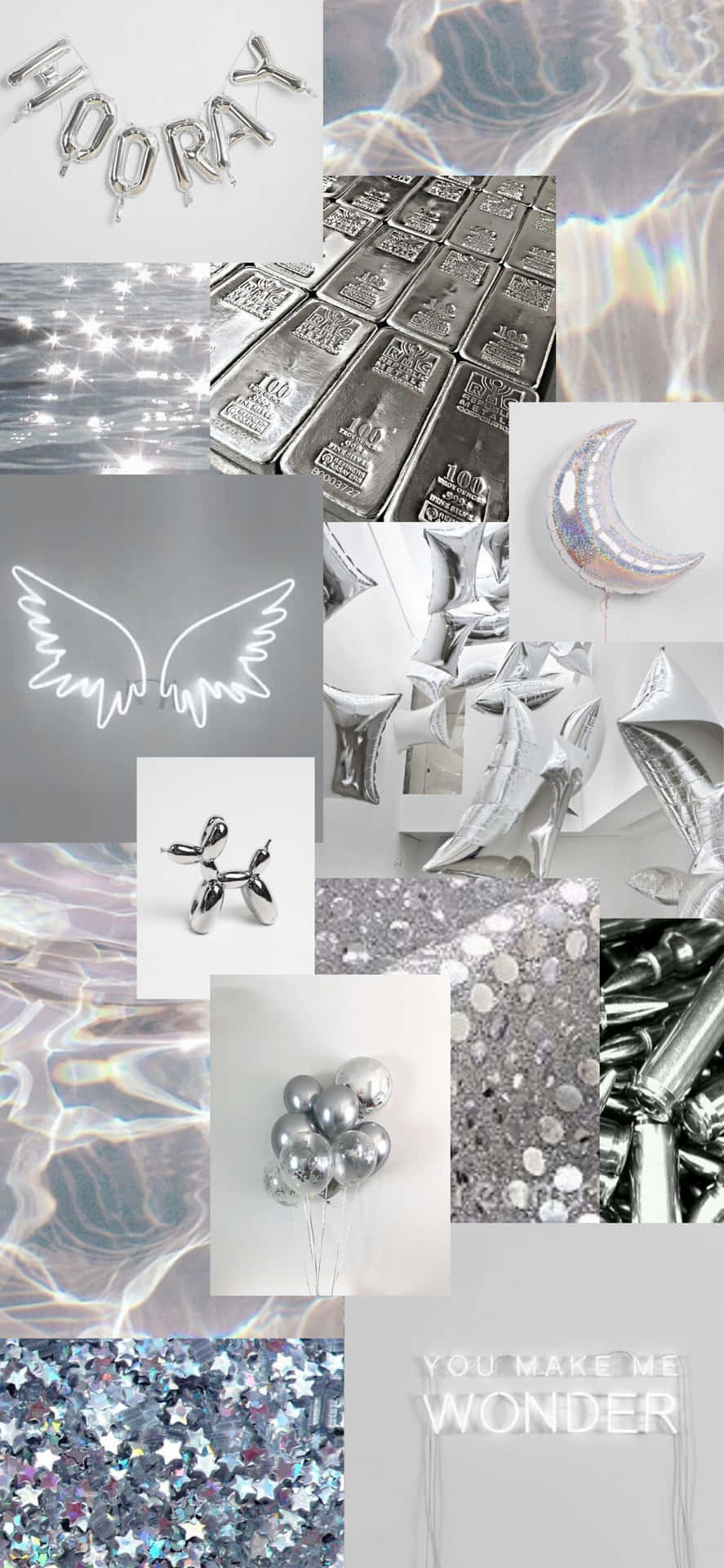 Stay On Trend With This Stylish Silver Aesthetic Iphone Wallpaper Background