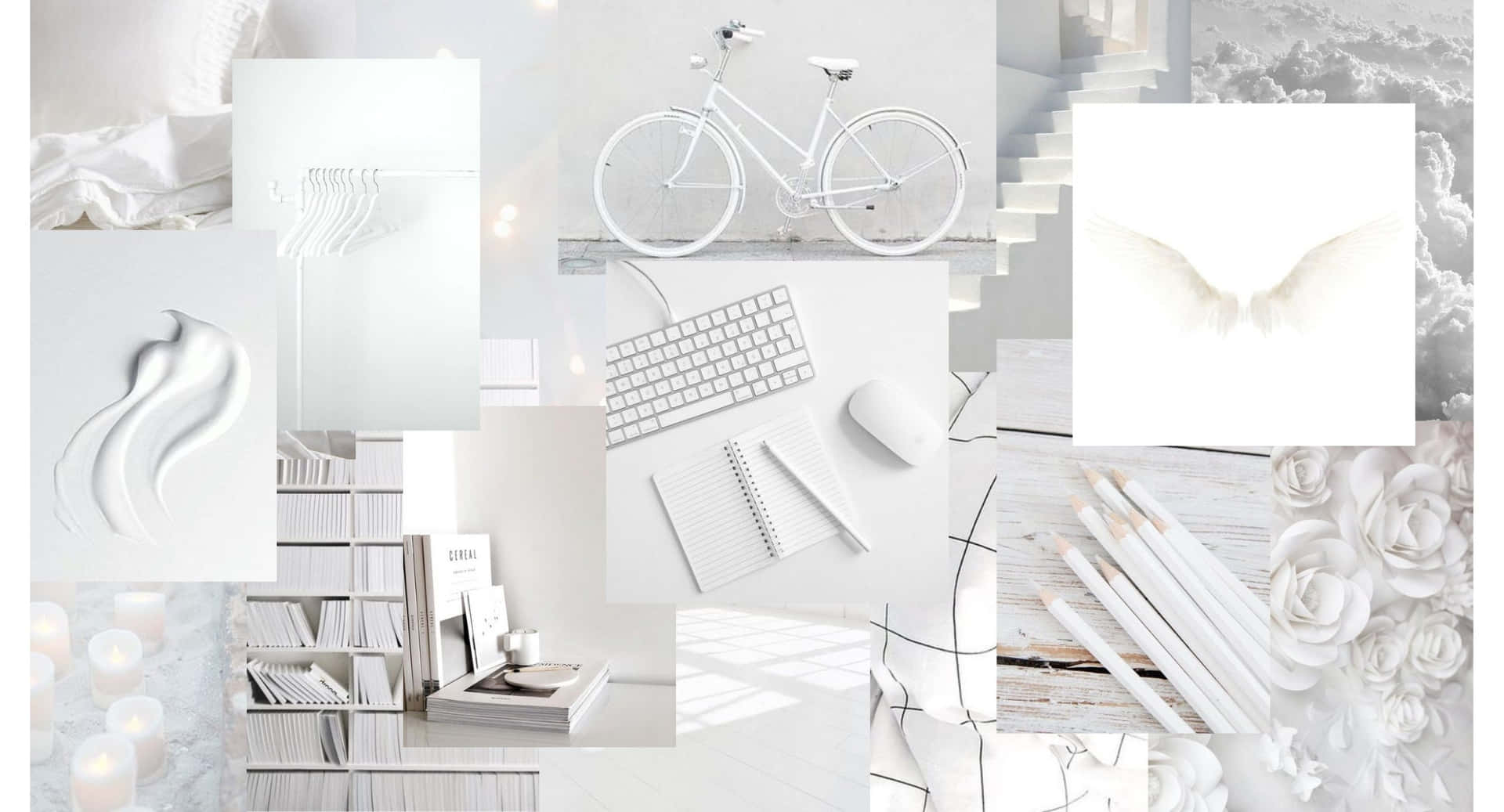 Stay Productive With An All White Aesthetic Laptop Background