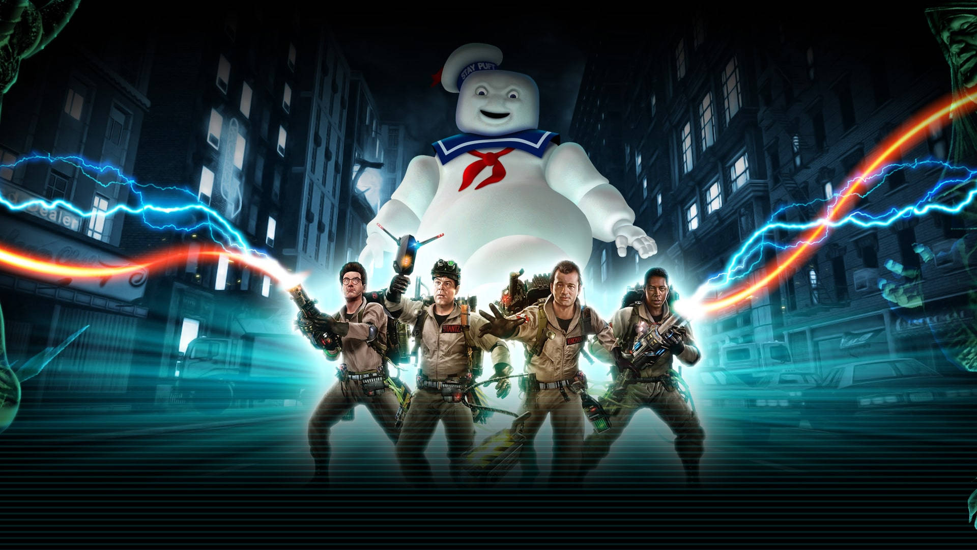 Stay Puft Marshmallow Man Causes Chaos In Ghostbusters Background