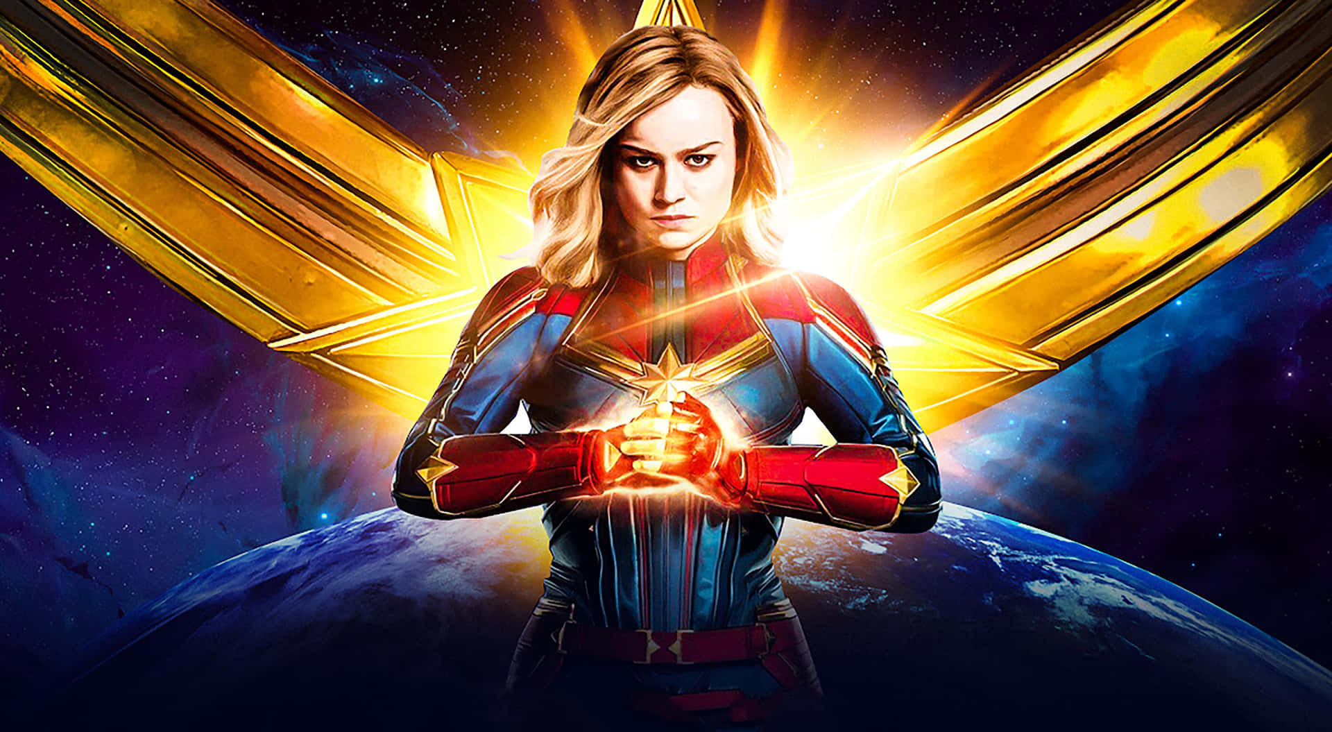 Stay Up To Date With The Awesome Captain Marvel On Your Ipad Background