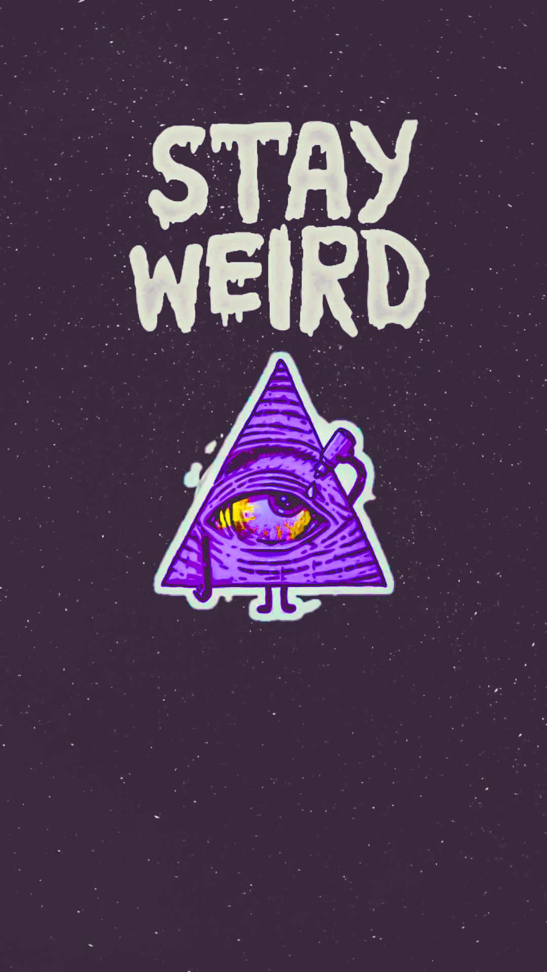Stay Weird Triangular Character Illustration Background
