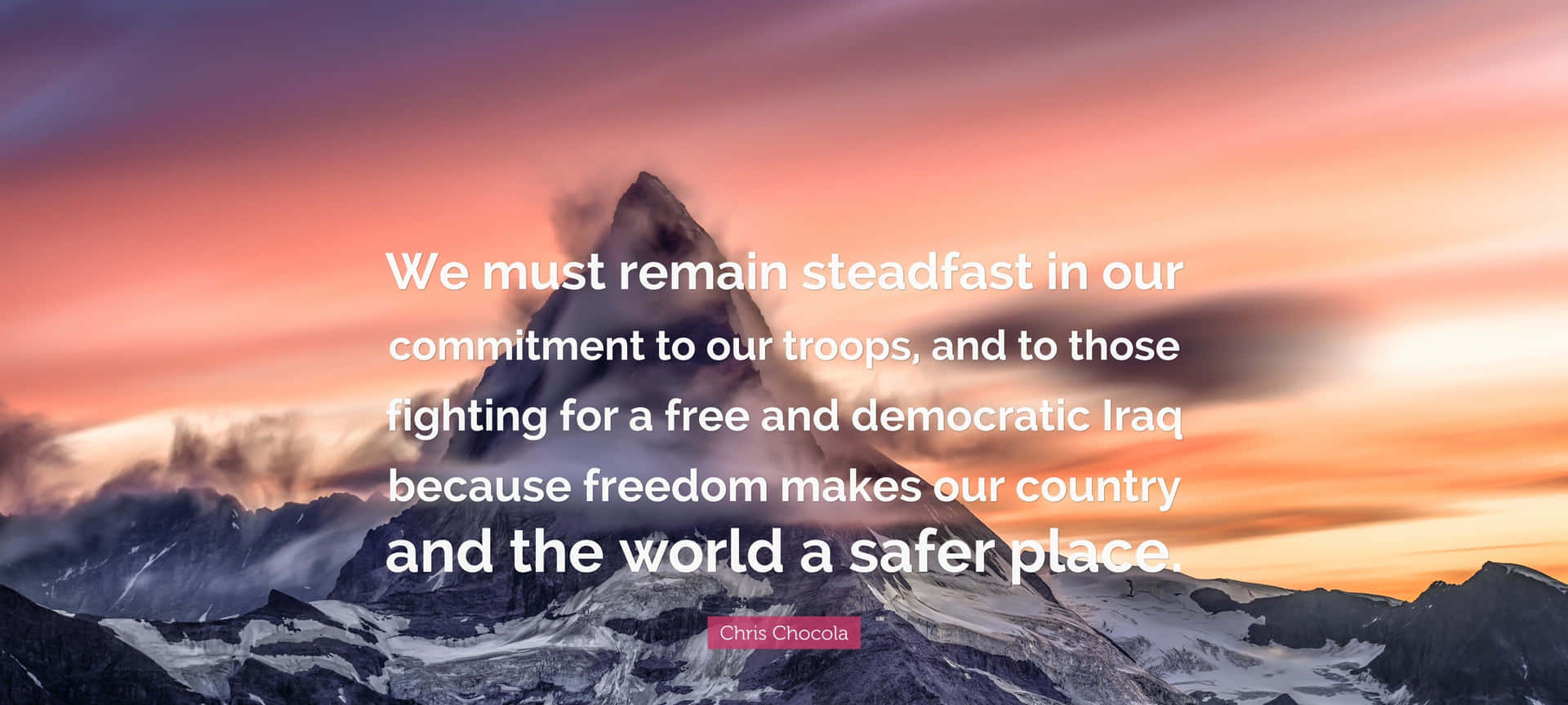 Steadfast Commitment Quote Mountain Backdrop Background