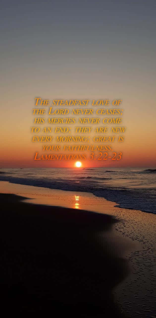 Steadfast Love Sunrise Beach Verse Background