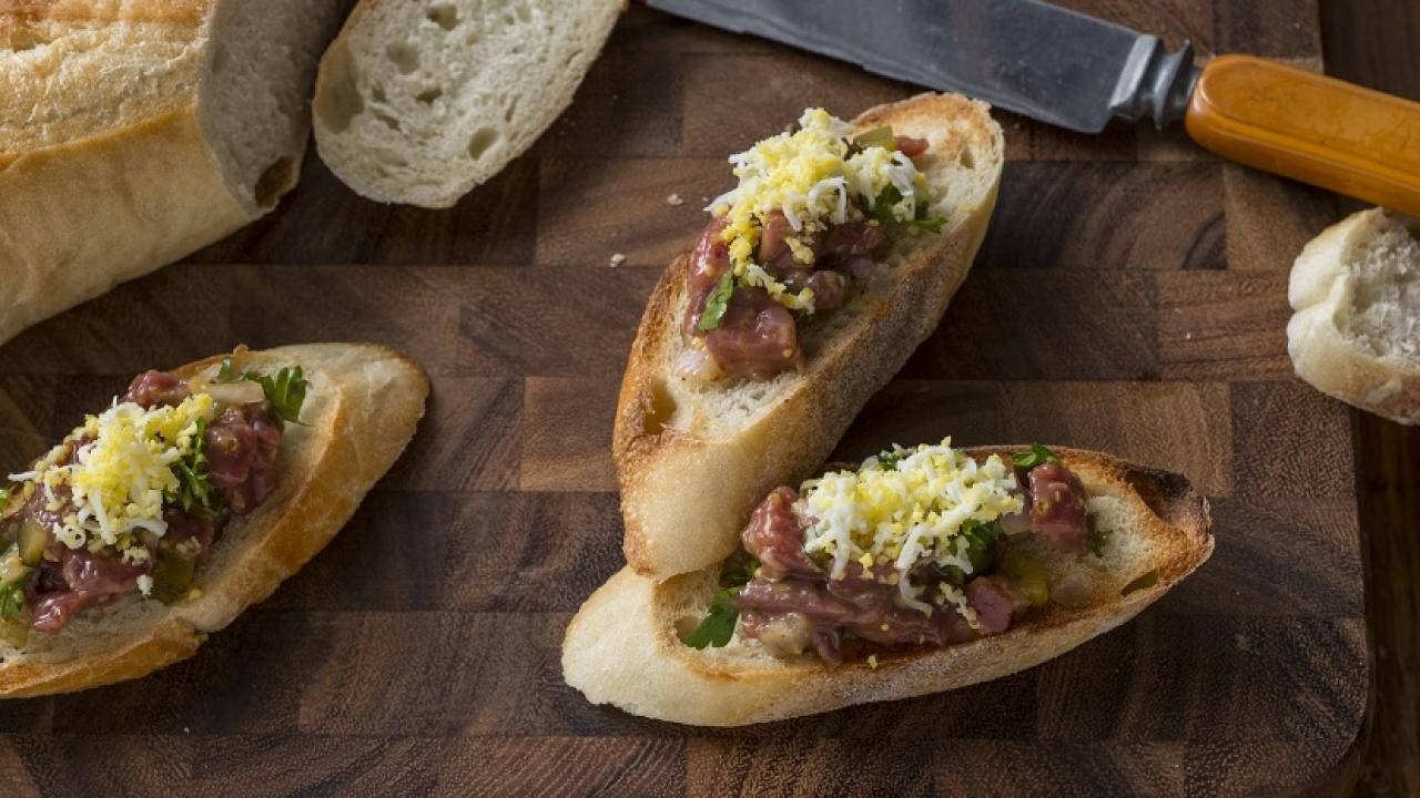 Steak Tartare Crostini Background