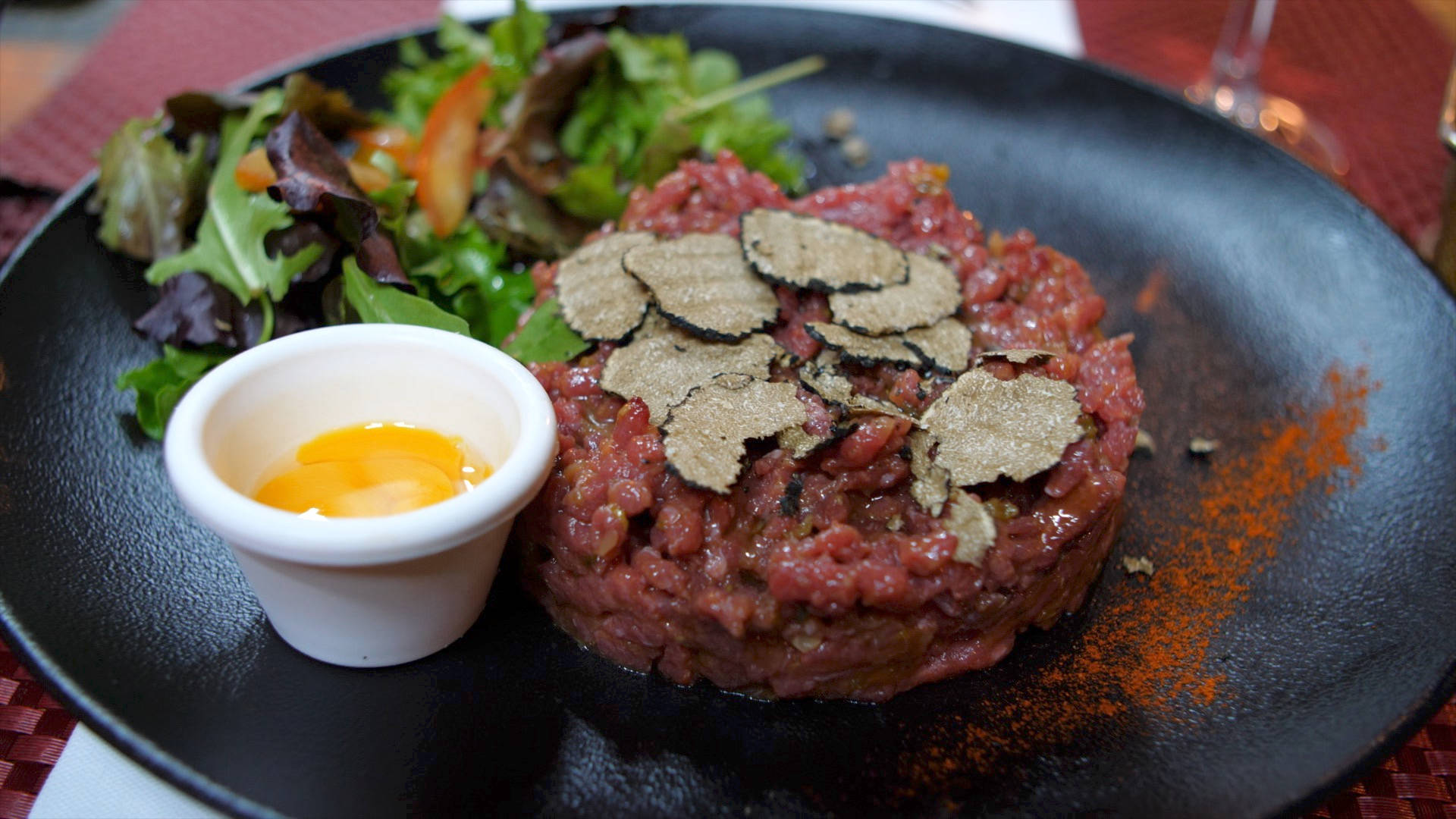 Steak Tartare With Black Truffles Background