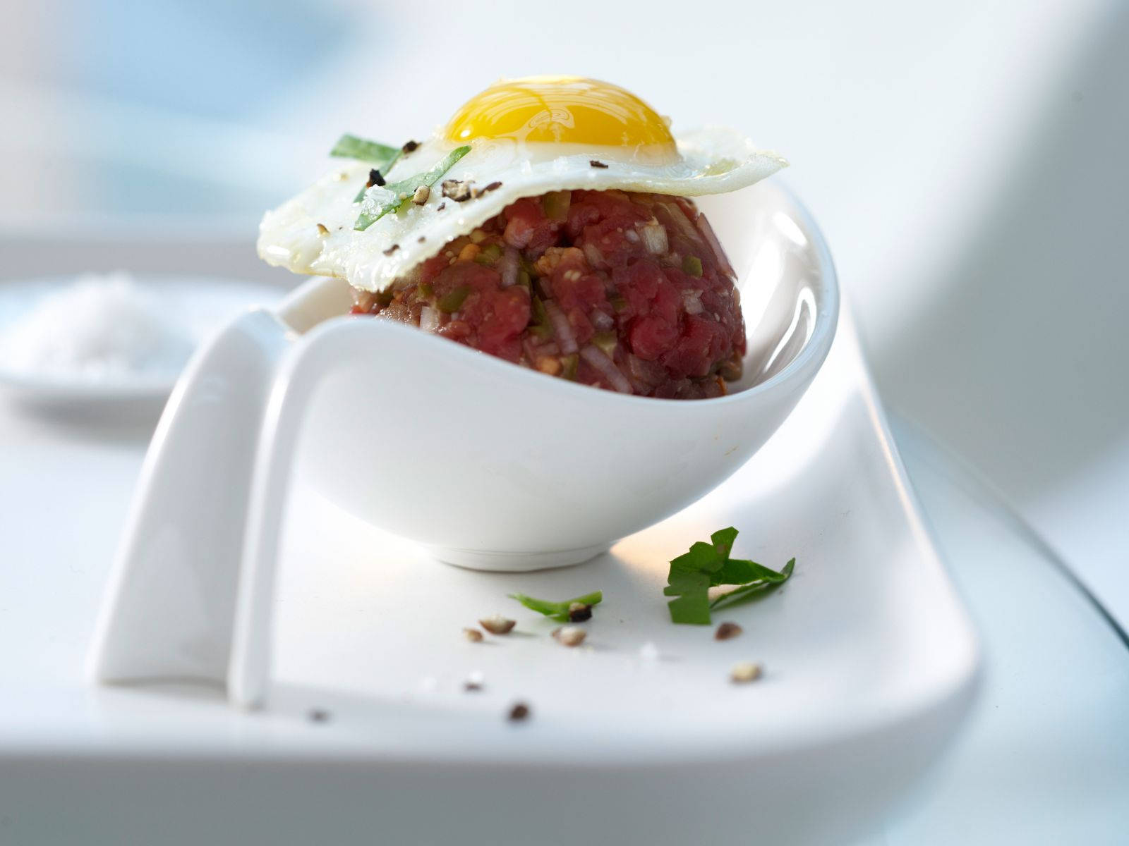 Steak Tartare With Egg Background