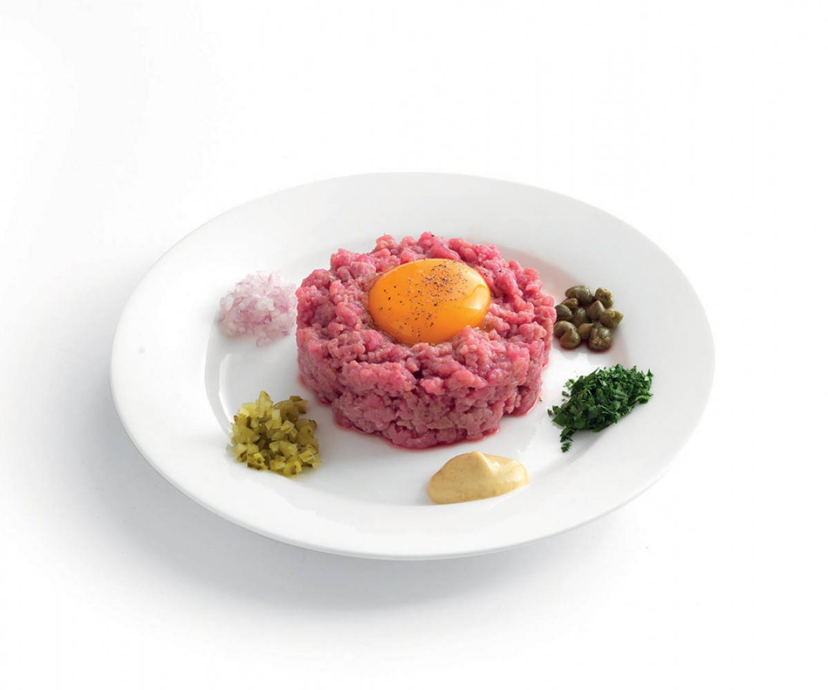 Steak Tartare With Spices Background