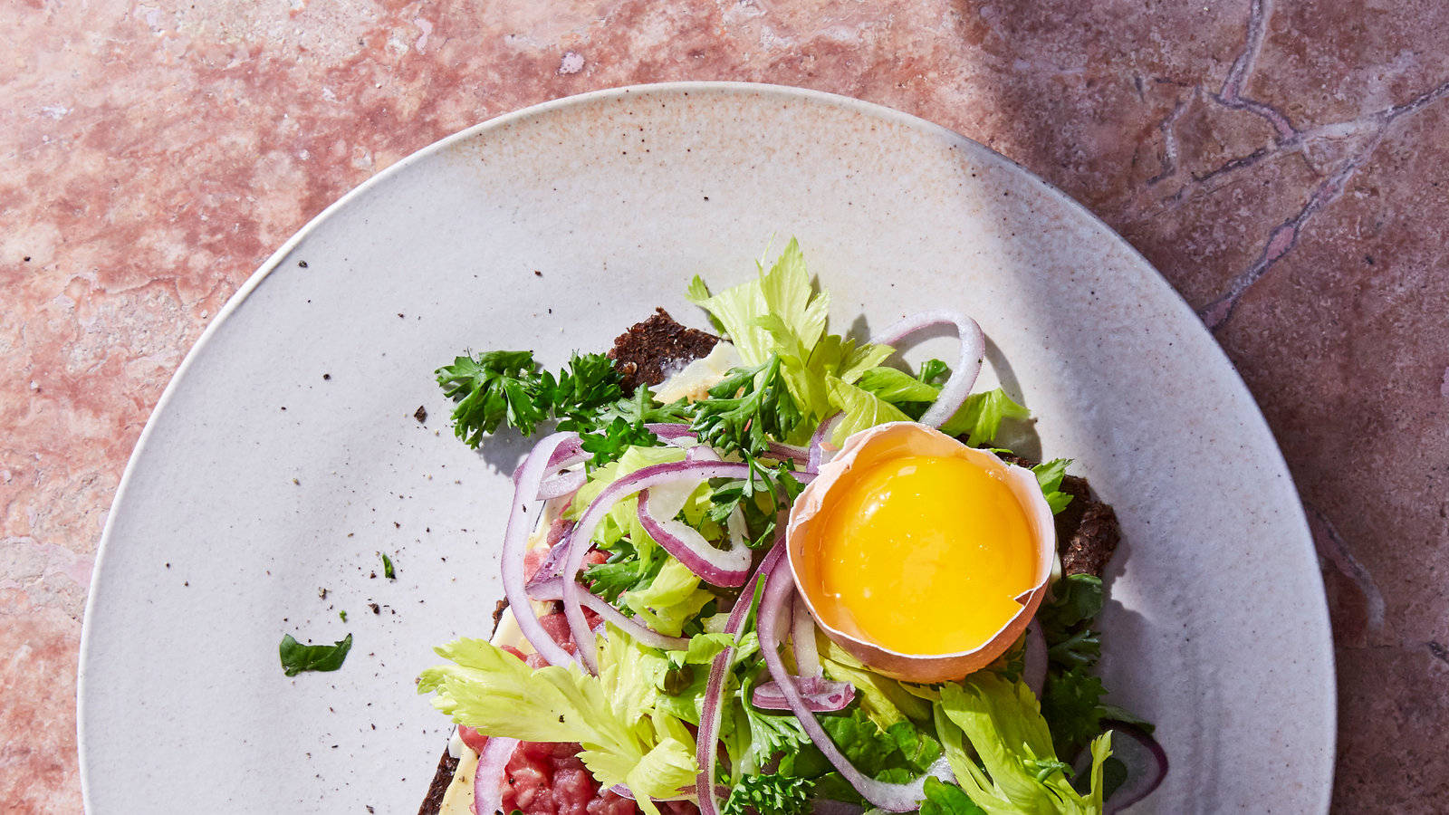 Steak Tartare With Yolk Background