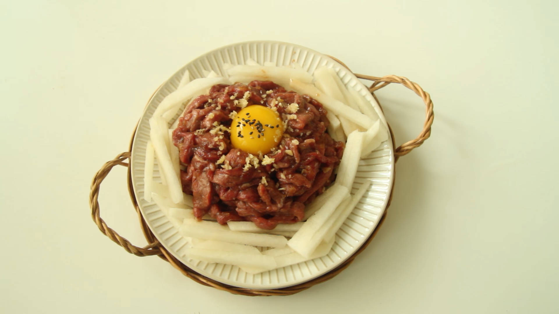 Steak Tartare With Yolk Background