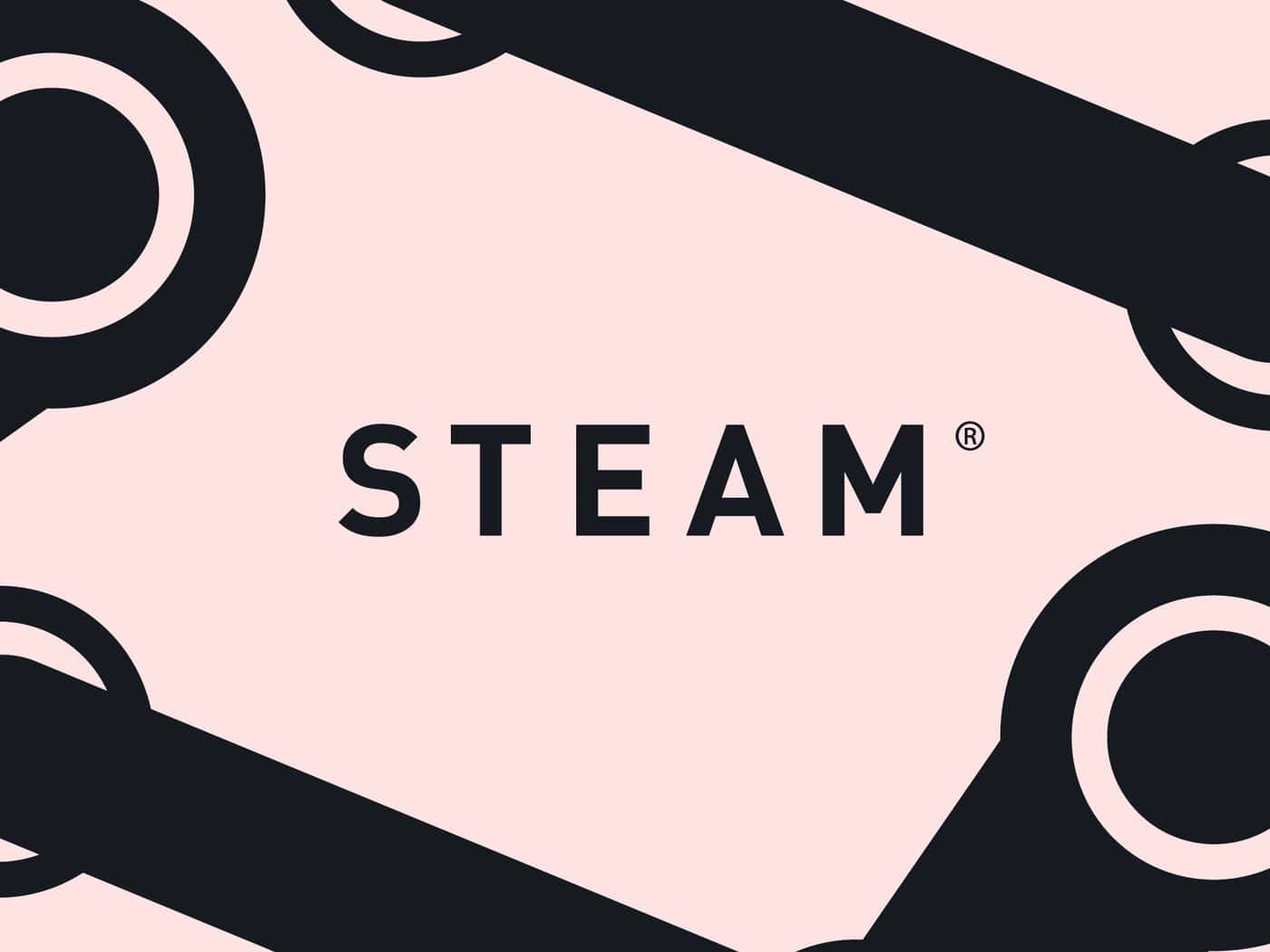 Steam Logo Pinkand Black Background