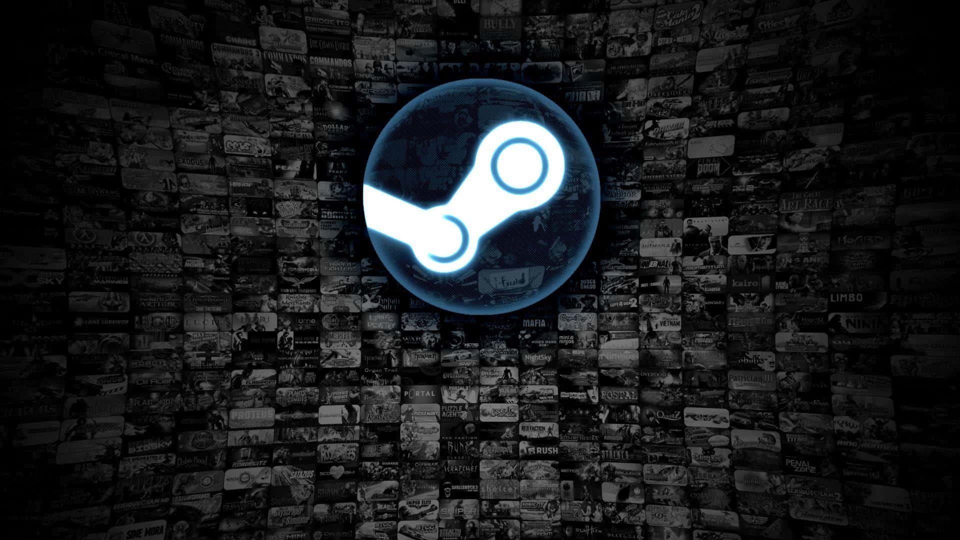 Steam Platform Glowing Logo Wallpaper Background