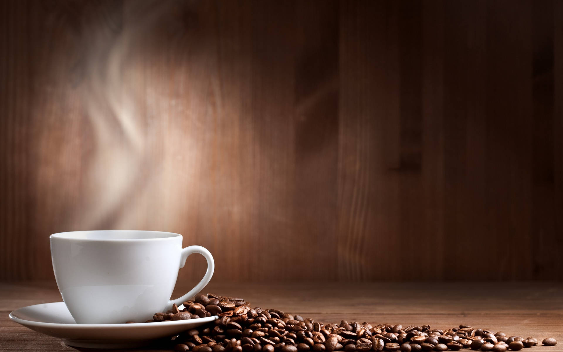 Steam Rising From A Freshly Brewed Cup Of Coffee Background