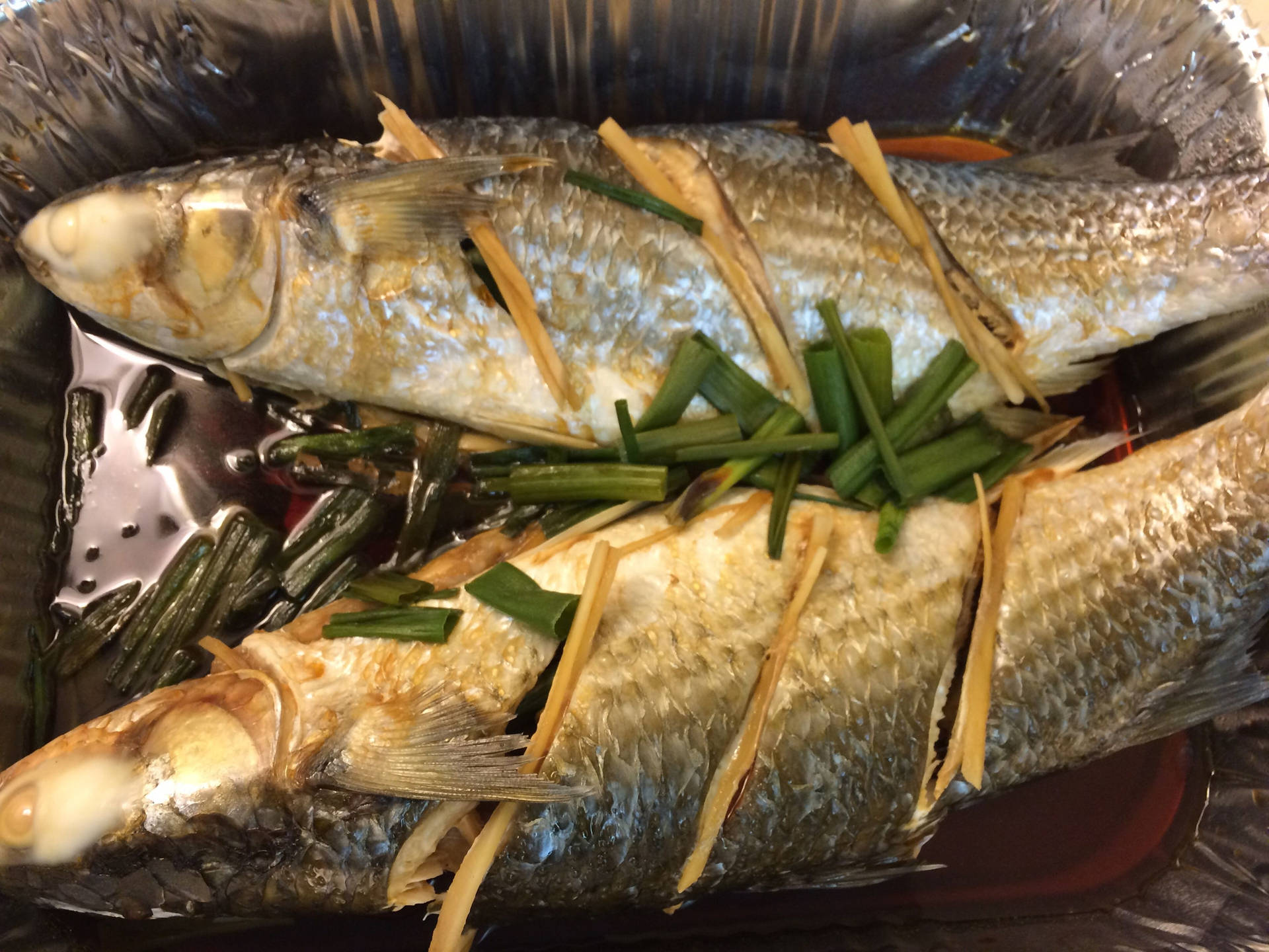 Steamed Mullet With Scallions Background