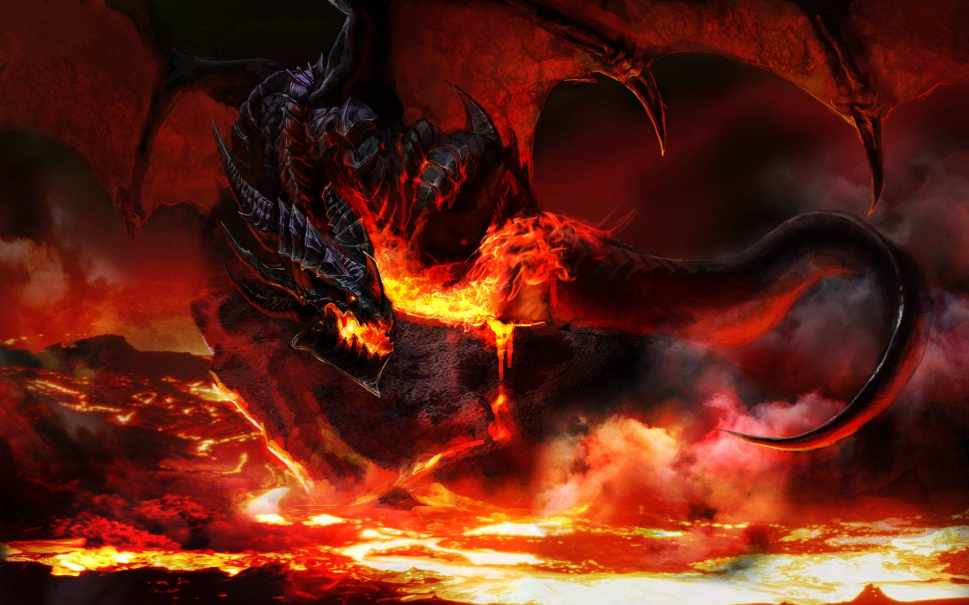 Steaming Lava Dragon Background