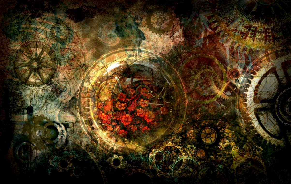 Steampunk Abstract Gear Pattern Background